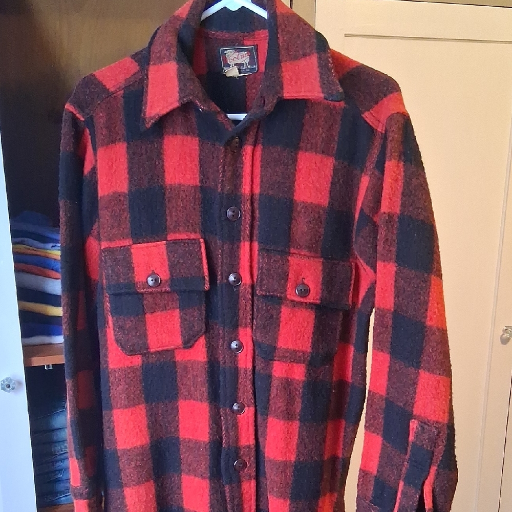 Woolrich Red and Black Wool Jacket